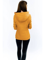 Žltá bunda s asymetrickým zipsom (DL015)