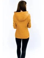 Žltá bunda s asymetrickým zipsom (DL015)