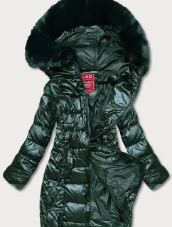 Dámska zimná bunda v zelenej farbe (2M-028)
