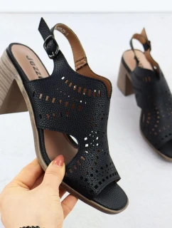 Dámske čierne sandále na podpätku Jezzi 24125