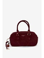 Malá bordová kabelka typu kufřík z eko semiše Annelle