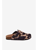 Kožené semišové pantofle Mule s přezkou v kravích skvrnách Zazoo 1905