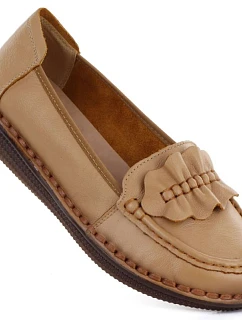 Dámske kožené mokasíny poltopánky camel Artiker 58C1504