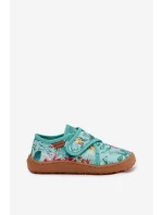 Dětské papuče na suchý zip Barefoot Květiny Listy Froddo G1700438-14 Mentolové Dětské papuče na suchý zip Barefoot Květiny Listy Froddo G1700438-14 Mentolové