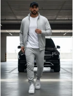 Pánska mikina na zips bez kapucne sivá BX4109 Pánska mikina na zips bez kapucne sivá BX4109