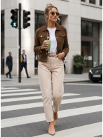 FashionStreet dámska hnedá semišová bunda TY5581