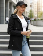 Dámska prechodná bunda s kapucňou čierna FashionStreet TY5626