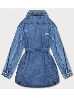Dámska modrá oversize džínsová bunda (M6957)