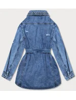 Dámska modrá oversize džínsová bunda (M6957)
