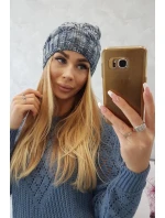 Roksana fleecová čiapka K209 modrá+džínsy Roksana fleecová čiapka K209 modrá+džínsy