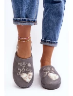 Błyszczące Kapcie Damskie Szare Geraja