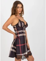 Nočná košeľa BR KN 1058 1 čierna a béžová Nočná košeľa BR KN 1058 1 čierna a béžová