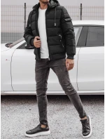Pánska prešívaná zimná bunda s kapucňou čierna FashionStreet TX4841
