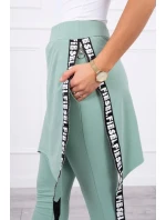 Nohavice/oblek s nápisom selfie tmavo mätový