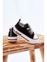 Dziecięce Materiałowe Trampki BIG STAR KK374049 Czarno-Białe