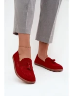 Kožené semišové barefoot mokasíny Zazoo 322 červené Kožené semišové barefoot mokasíny Zazoo 322 červené