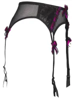 Podväzkový pás Cassis V-6552 čierno-ružová - Axami