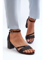 Trblietavé dámske sandále na nízkom podpätku čierne Ploemis