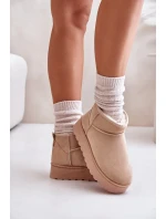 Dámske zateplené snežnice na platforme s kožušinou Beige Xamella Dámske zateplené snežnice na platforme s kožušinou Beige Xamella