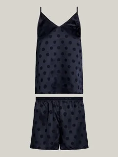 Dámska pyžamová súprava v darčekovom balení GIFT PYJ CAMI SET & SLIPPERS UW0UW04855 DW5 tm. modrá - Tommy Hilfiger