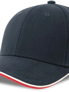 Atlantis Headwear Pilot Piping Sandwich-S – 6-panelová ťažká sendvičová čiapka 33.0274, tmavomodrá