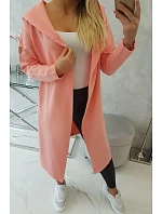 Dlhý kabát s kapucňou marhuľová Dlhý kabát s kapucňou marhuľová