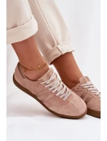 Zazoo N1068 Dámske semišové nízke tenisky Dirty Pink