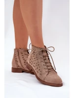 Dámske členkové topánky HY51-185 Beige - S.Barski