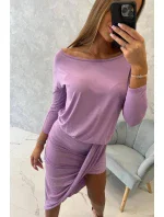 Asymetrické šaty, 3/4 rukávy, svetlo fialové