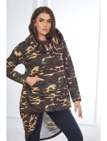Mikina moro s dlhým chrbtom khaki+hnedá
