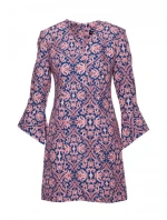 M877 Šaty s potlačou a širokými manžetami - model 3