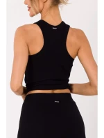 Rebrované pletené legíny M734 čierne - Moe