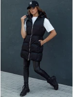 Dámska prešívaná dlhá vesta VIANA čierna FashionStreet TY4504