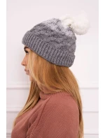 Fleecová čiapka Ilona K218 sivá+biela