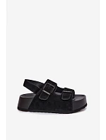 Semišové sandále na platforme Big Star TT274237 Black Semišové sandále na platforme Big Star TT274237 Black