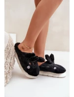 Papuče z umelej kožušiny s motívom králika Black Natasha