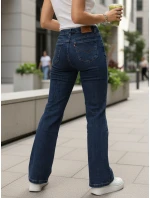 Dámske džínsy s vysokým pásom tmavomodré FashionStreet UY2899