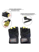 Gymnastické rukavice čierna/žltá HMS RST01 r.XXL