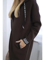 Mikina s kapucňou na zips hnedý Mikina s kapucňou na zips hnedý