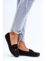 Klasyczne Zamszowe Mokasyny Czarne Good Time