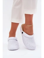 Piankowe Klapki Chodaki Damskie Białe Faylina