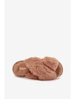 Kožušinové domáce papuče pre ženy s prepletenými remienkami Camel Quenelle Kožušinové domáce papuče pre ženy s prepletenými remienkami Camel Quenelle