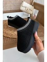 Śniegowce Dziecięce Młodzieżowe Z Futerkiem Typu Baranek Czarne Selathiel