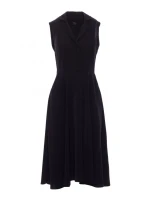 S409 Priliehavé košeľové šaty - čierne