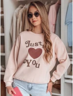 Dámska mikina s potlačou JUST LOVE YOU pink FashionStreet BY1473 Dámska mikina s potlačou JUST LOVE YOU pink FashionStreet BY1473