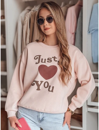 Dámska mikina s potlačou JUST LOVE YOU pink FashionStreet BY1473 Dámska mikina s potlačou JUST LOVE YOU pink FashionStreet BY1473