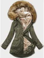 Dámska zimná bunda khaki-beige (m-21356)