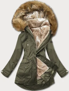 Dámska zimná bunda khaki-beige (m-21356)