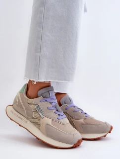 Sneakersy Damskie Na Platformie Memory Foam System Big Star NN274681 Beżowe