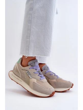 Sneakersy Damskie Na Platformie Memory Foam System Big Star NN274681 Beżowe